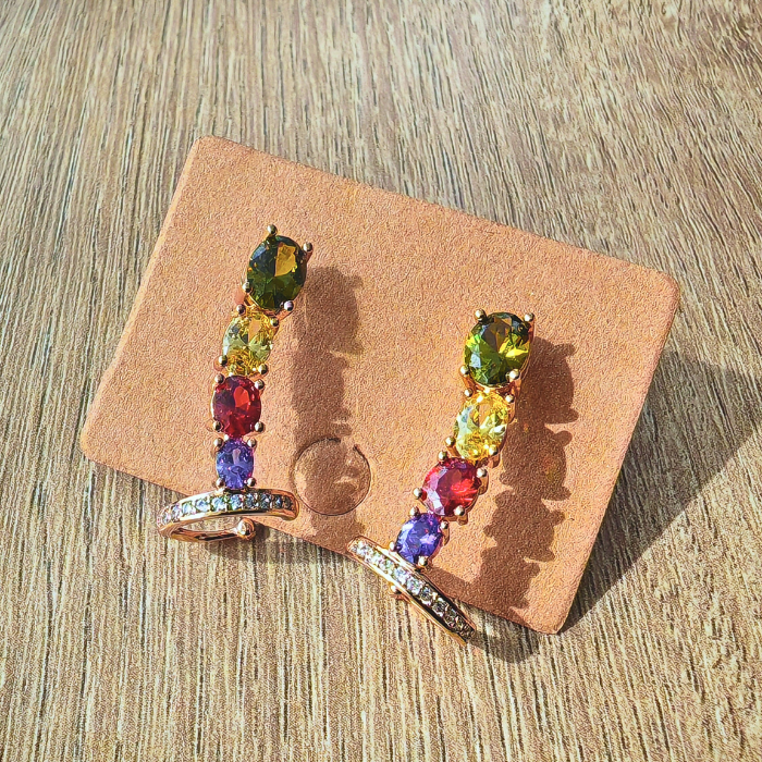 レインボージュエルラインピアス