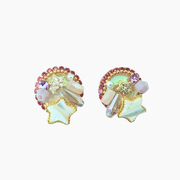 スターシャイン・シェルビジューピアス ピンク 1