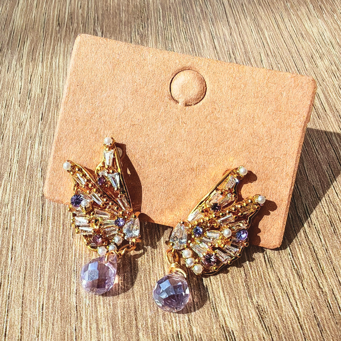 ラベンダードロップ・バタフライピアス