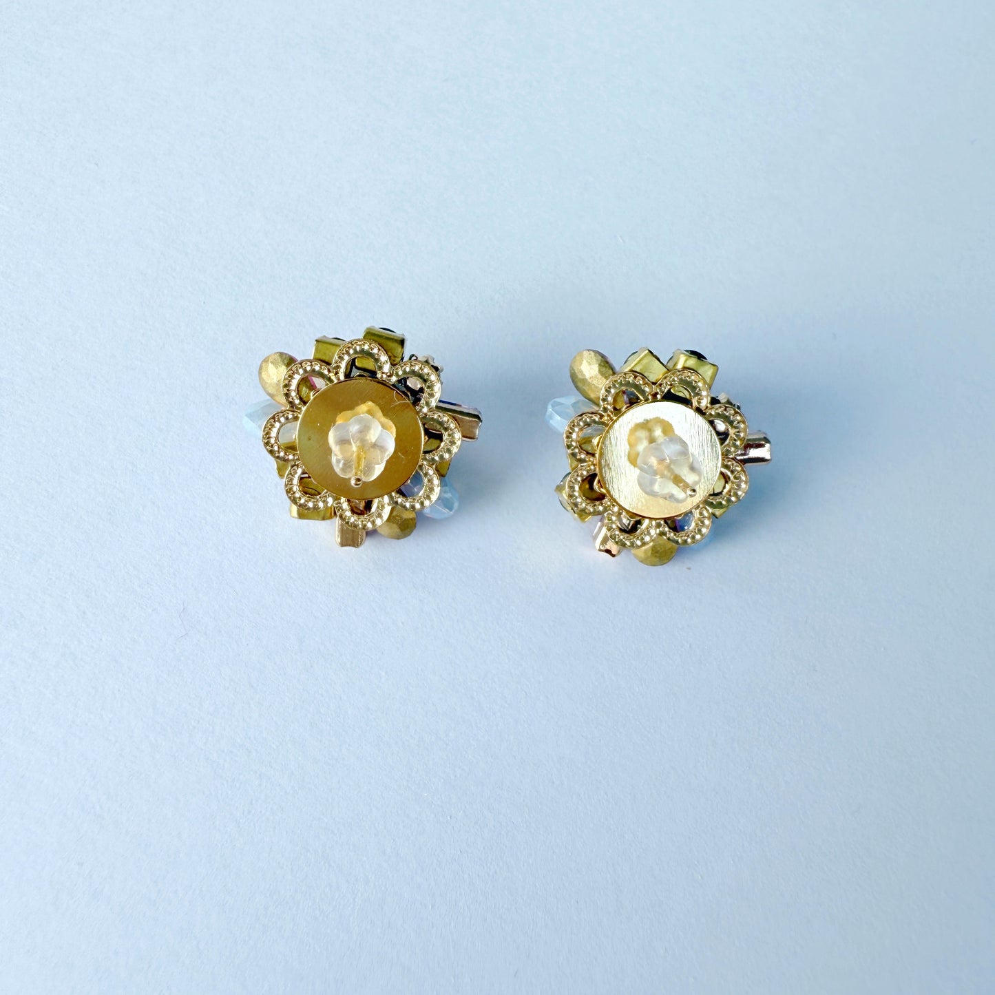 カラフルスクエアビジューピアス